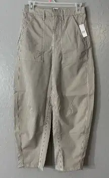 Gap High Rise Barrel Khakis, New Off White Stripe, 00