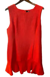N Natori Jacquard Plisse‎ Sleeveless Sheath Dress Size 16 NWT $169 Red Orange