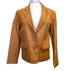 Bagatelle Vintage  Leather Mid Century Carmel Tan Jacket Ladies MED