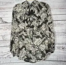 CABI #555 Irresistible Ruffle Front Chiffon Blouse M