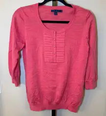 Boden Wool Crewneck‎ Sweater 3/4 Sleeve Pink Size 12