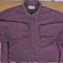 Ladies' Embroidered Loose Fit USA Made Canvas Vintage Shirt Medium