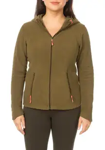 Excellent H&M Women Olive Green Fleece ZipUp Hoodie Sweatshirt Jacket Size Large