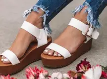 White Platform Wedge