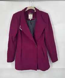 Ted Baker Drytaa Short Coat Women 0 Purple Wool Cashmere Blend Preppy Glam