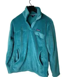 Patagonia Retool Snap T Fleece sweatshirt pullover teal women's size large 25442