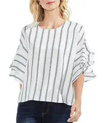 ✨HP✨Tiered Ruffle Sleeve Theory Stripe Blouse✨