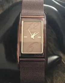 ladies brown stainless steel mesh band watch