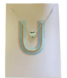 Silver Heart 18” Sliding U Pendant & Necklace With Gift Box