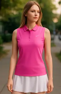 NWT Nike Dri-FIT Victory Ribbed Sleeveless Polo Shirt