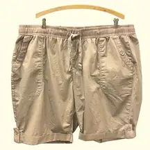 LANE BRYANT Pull On Bermuda Shorts Roll Hem Tan Size 18/20