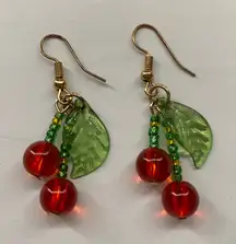 Cherry Leaf Dangle Earrings