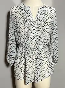 A Pea in the Pod Maternity XS White Shirt Black Polka Dots