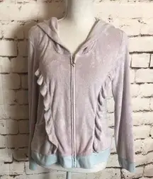 Betsey Johnson Zip Up Hoodie Purple Medium