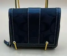 Coach A Very Cute Vintage Black Signature C Print  Snap/zip Wallet