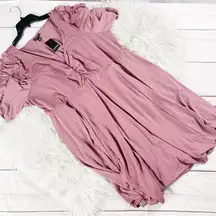 Torrid Women's Mini Studio Knit Cinch Front Skater Vneck  Dress in Purple Size 4