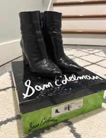 Sam Edelman Hilty Black Crinkle Lea Ankle Bootie. Size 7