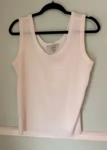 Misook Tank Top Womens M White Sleeveless Knit Pullover Classic Shell Shirt