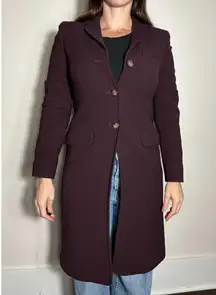Max & Co. MADE IN ITALY Purple Knee Length 100% Wool Coat Size 8