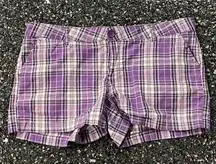 Women’s Junior’s Max Rave Purple & White Size 5 Flannel Shorts