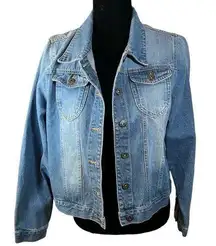 The Style Between Us Cropped Denim Jean Jacket Size Large NEW