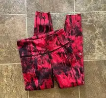 Lululemon  Fast and Free Leggings 25" Game Day Red Black Multi Size 4