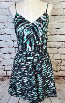 Parker Ruched‎ Dress in Barb Wire Brown and Green