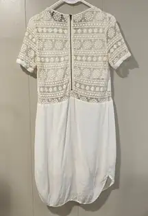 ASTR The Label White Lace Detail Short Sleeve Dress Women’s Size (small) Elegant