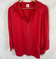 CAbi Women's Beachcomber Lightweight Zipper Hoodie Red 5137 Size Small