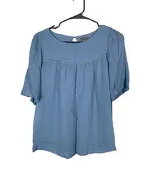 Loft Outlet Light Blue Short Sleeve Blouse Size Small EUC #DS-1622