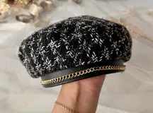Pretty Little Thing Tweed Chain Brim Beret