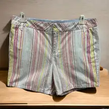 Marc New York Andrew Marc Azalea Multicolor Striped 5in Chino Shorts Womens 10