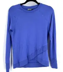 Athleta Blue Purple Faux‎ Wrap Hem Pullover Sweatshirt Size XS