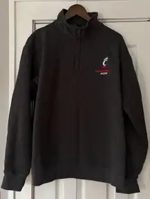 Cincinnati Bear Cats Mom Champion Dark Grey Quarter Zip Up Sweater Size XL EUC