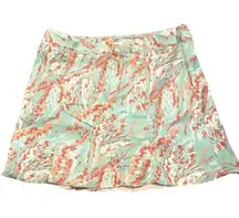 Lady Hagen golf Skort w/ attached shorts, mint green orange print, women’s sz 10