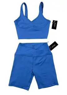 Solely Fit - Energy Contour Tank & Strong Cut Biker Shorts in Blue