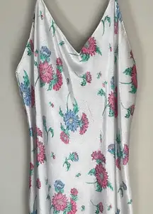 Floral Print Chemise - White with Pink and Blue Accents