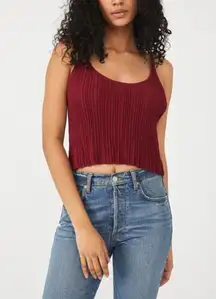 NWT Free People ‘Get To Know You’ back tie cropped knit cami, size medium