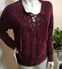 Gorgeous soft comfy Modal lace up v neck top