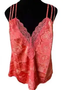 Free People  Intimately Off the Coast Coral Combo Lingerie Slip Strappy Cami Top