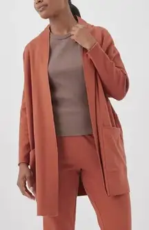 Pact | Airplane 100% Organic Cotton Open Front Cardigan in Baked Clay Orange