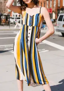 Tootsie Button-Up Cropped Jumpsuit