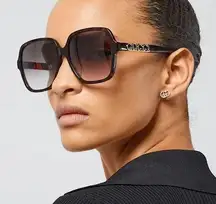 Authentic Gucci Dark Tortoiseshell Large Rectangular Frame Sunglasses GG1189S