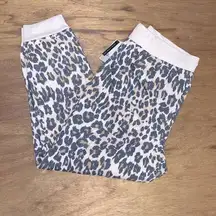 BP . Light colored Cheetah Print sweatpants women large brand new with tag fleece