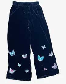 Johnny Was Size XS Luciana Velvet Silk-Blend Wide Leg Butterfly Pant NWT  $365