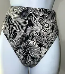 Express Body Contour Swim‎ NWT Swim Bottom High Waist Black White Floral Size XS