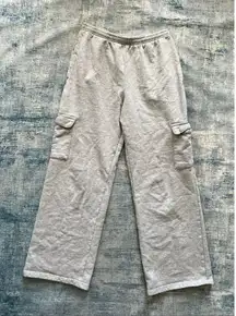 Brandy Melville Cargo Heathered Gray Wide Leg Sweatpants One Size / Small