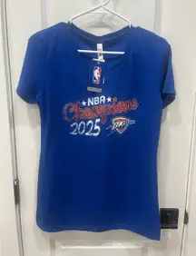 OKC Thunder NBA Champions 2025 Royal Blue T Shirt Women's Large
