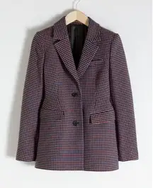 & Other Stories Houndstooth Hourglass Blazer Sz 0