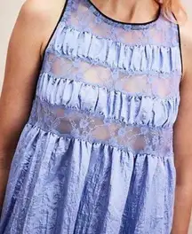 Free People top Current Obsession mini slip lace purple NEW